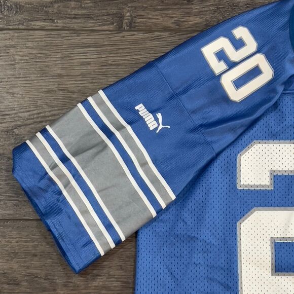 Vintage Puma Barry Sanders #20 Detroit Lions Jersey - Blue/White - Men's Large - Picture 3 of 9